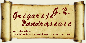 Grigorije Mandrašević vizit kartica